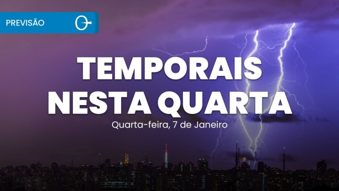 Confira a previsão do tempo para esta quarta-feira (07) para todo o Brasil