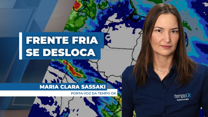 Frente fria se desloca pelo sul do pais e chuvas ocorrem entre SC e PR