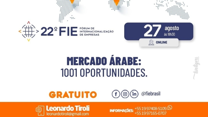 22° FIE - Mercado Árabe: 1001 oportunidades!