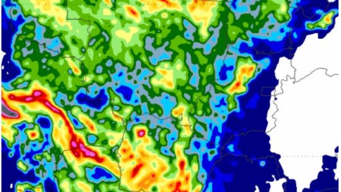 Dois sistemas favorecem formação de nuvens carregadas no Mato Grosso do Sul; chuvas persistem no Sul do BR