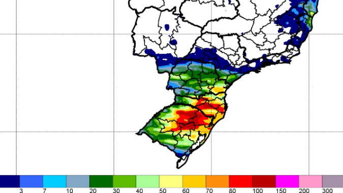 Região Sul deve concentrar o maior volume de chuva sobre o país nos próximos dias
