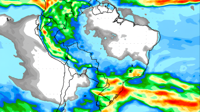 NOAA indica chuvas leves sobre áreas secas do Centro-Oeste na segunda quinzena deste mês