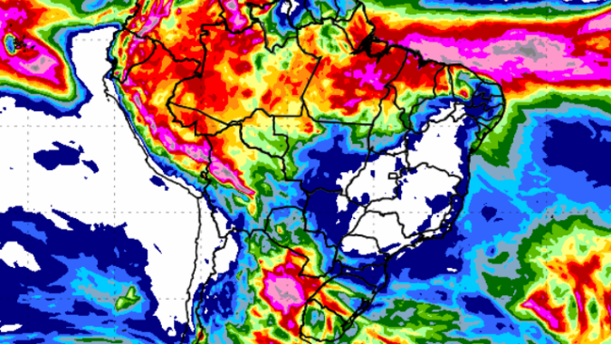 Previsão mostra tempo seco na maior parte do Brasil Central e risco de tempestade no Sul