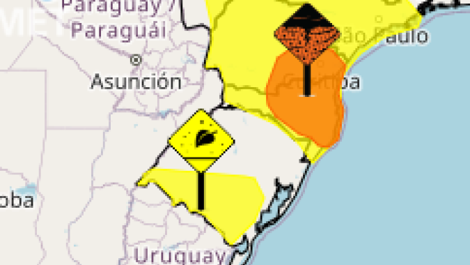 Região Sul tem possibilidade de tempestade e geada durante o final de semana