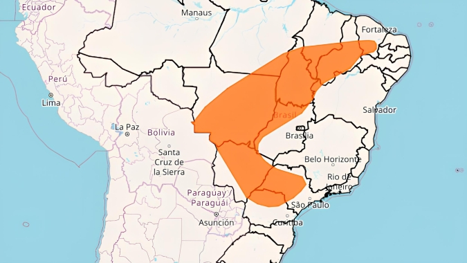 Tempo seco continua sobre grande parte do Brasil e Inmet mantém alerta para risco de novos incêndios