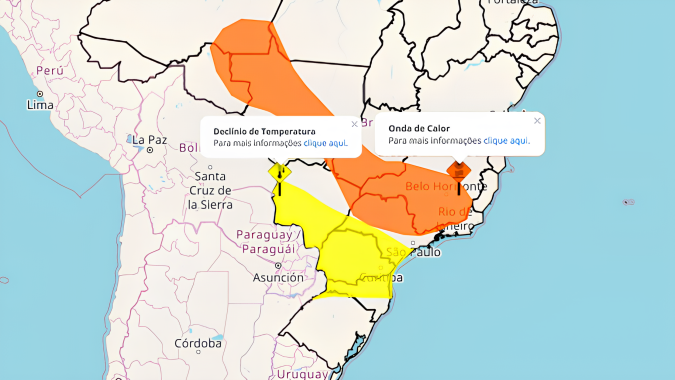 Onda de calor segue no Brasil Central enquanto queda de temperatura chega até Mato Grosso do Sul