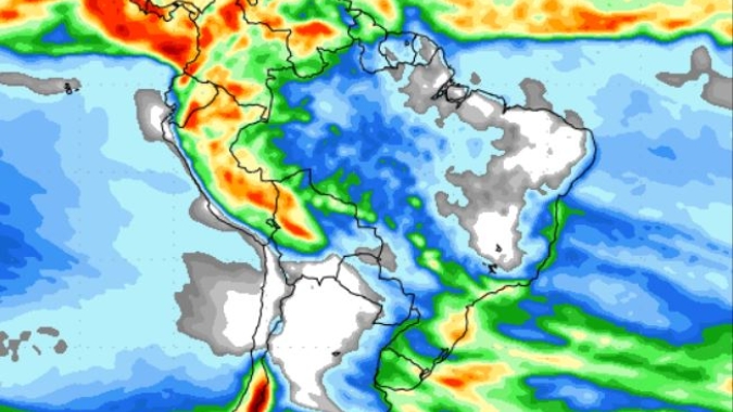 NOAA: Massa de ar seco pode perder força na última semana do mês, mas ainda com chuvas irregulares