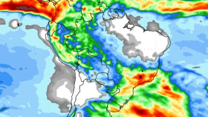 NOAA prevê chuvas avançando para região Central do Brasil na 1ª semana de outubro