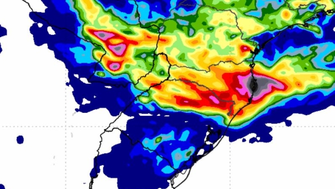 Mais água: Sul do Brasil volta a ficar em alerta para chuvas intensas e tempestades nesta 3ª feira