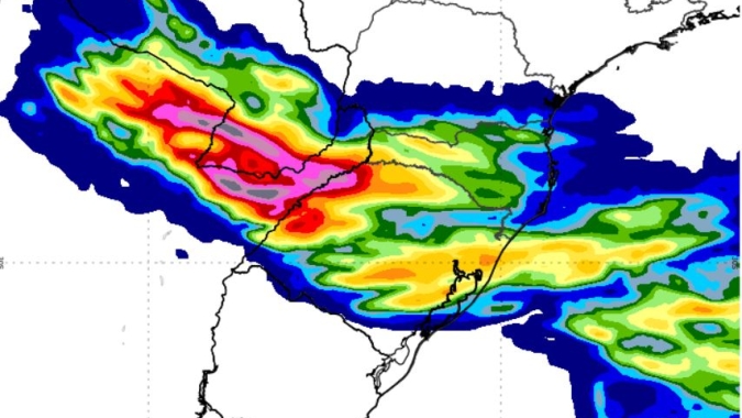 Ciclone extratropical deixa Sul do Brasil em alerta laranja para chuvas intensas nesta 2ª feira
