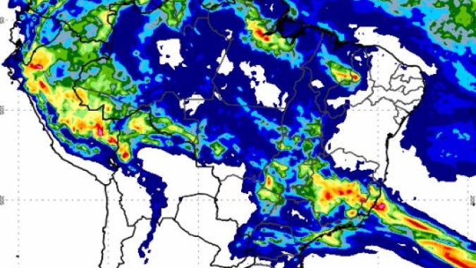 Inmet: Sistema frontal deixa ES, MG e GO em alerta para chuvas expressivas nesta 3ª feira