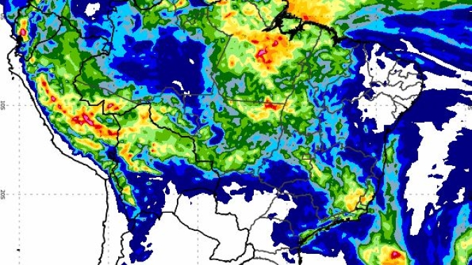 Canal de umidade favorece nuvens carregadas e Inmet emite alerta para chuvas intensas no Brasil Central