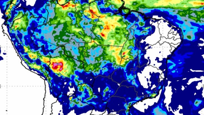 Previsão: Ar quente e úmido favorece pancadas de chuva em boa parte do Brasil
