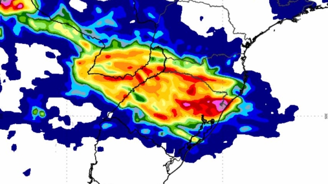 Sistema de baixa pressão volta a deixar Sul do Brasil em alerta para tempestade nesta 4ª feira
