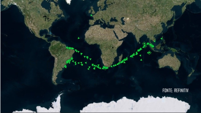 Soja: Fluxo de navios da China para o Brasil é intenso e lineup está próximo de 11 mi de t