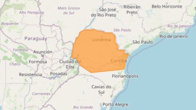 Inmet emite alerta laranja para temporais no Paraná e Centro-Oeste nesta terça-feira