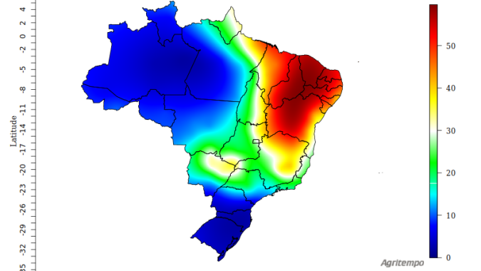 Chuva aumenta sobre o Brasil na segunda quinzena de outubro