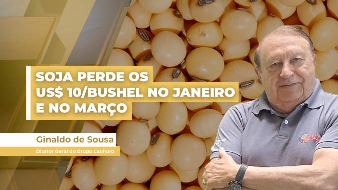 Soja tem quarta sessão consecutiva de perdas e contratos janeiro e março perdem os US$ 10 por bushel em Chicago