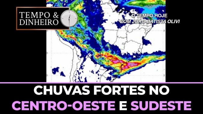 Chuvas fortes no centro-oeste e sudeste