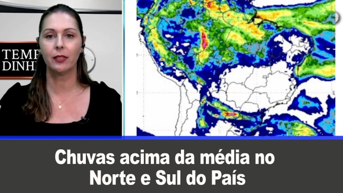 Chuvas acima da média no Norte e Sul do País, alerta o INMET