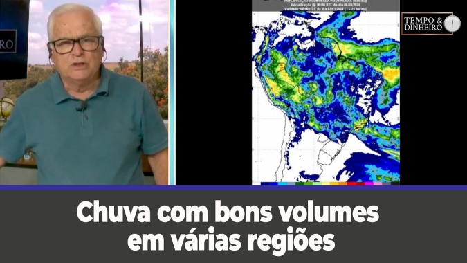 Chuva com bons volumes em várias regiões e excessivas no Nordeste, Centro-Oeste e no Sudeste