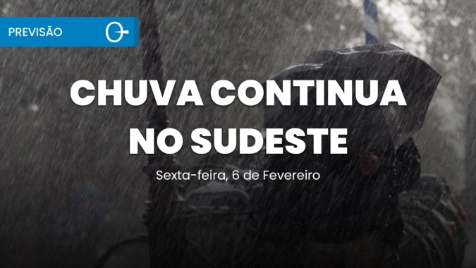Frente fria reforça chuva persistente e eleva o risco no Sudeste | Previsão 06/02/2026