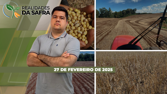 Colheita da soja na reta final em Ipiranga do Norte/MT e Sidrolândia/MS, enquanto plantio de milho também avança