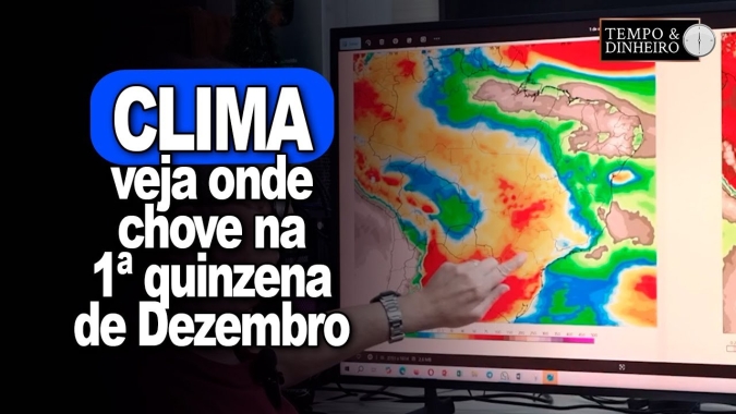 Chuva irregular no Sul, boa chuva no centro-norte e frio abaixo do normal na 1a quinzena de dezembro