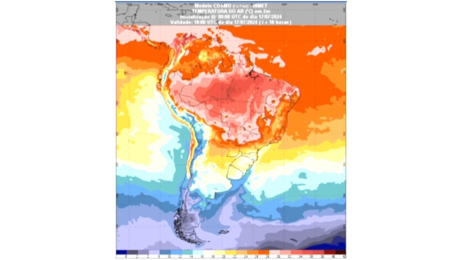 Brasil não terá chuvas nos próximos dias; Temperaturas sobem, umidade do ar cai e condição vai favorecer focos de incêndio