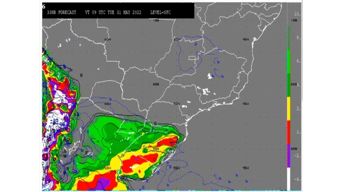 Inmet alerta para geadas no RS nos próximos dois dias e  chuvarada em  SC e PR ao longo de toda a semana