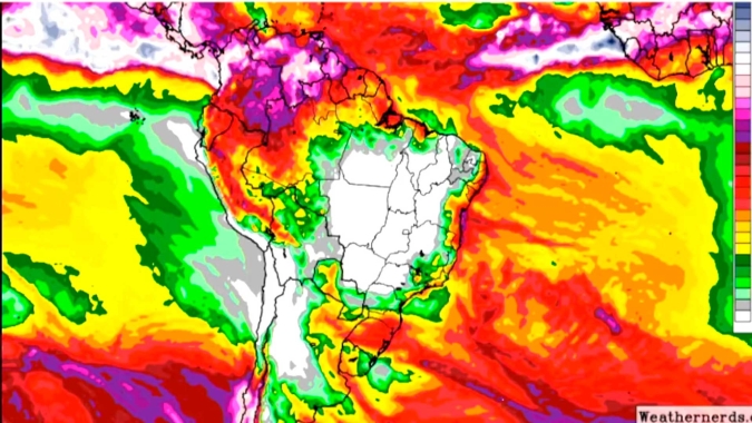 Chuvas na próxima semana devem aliviar tempo seco no Sul e áreas do Sudeste do Brasil