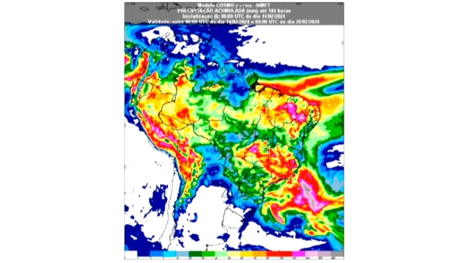 Vários sistemas atuam de forma diferenciada pelo Brasil promovendo bons volumes de chuvas em toda metade norte do país