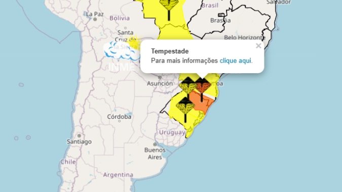 Temporal ainda persiste sobre o Rio Grande de Sul e deve avançar por Santa Catarina, Paraná, São Paulo e Rio de Janeiro ao longo da semana