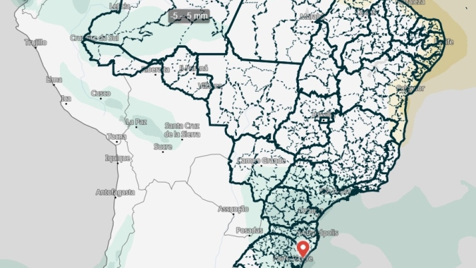 Temporais avançam pelo Centro-Sul enquanto Nordeste enfrenta calor e seca
