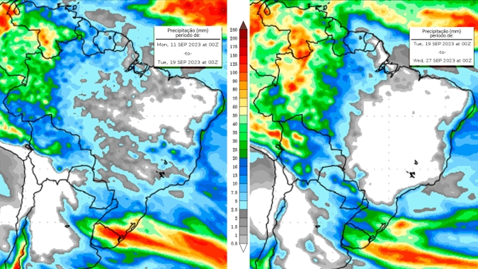 Semana começa com pacote completo para metade Sul do país, com chuva, granizo, rajadas de ventos, frio e até geadas