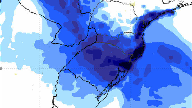 Frente fria deixa Sul em alerta para tempestade nesta 6ª feira; frio intenso derruba as temperaturas