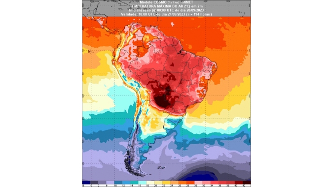 Depois da intensa onda de calor, chuva pode voltar para o Centro-Oeste do Brasil, mas ainda com irregularidade na precipitação
