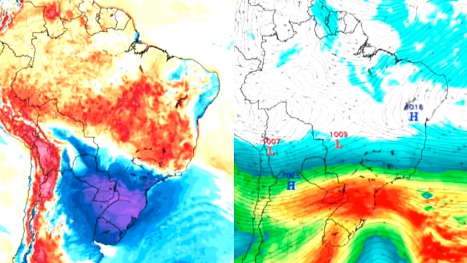 Massa de ar frio no final do mês derruba as temperaturas, pode provocar geadas e ajudar a romper o bloqueio atmosférico