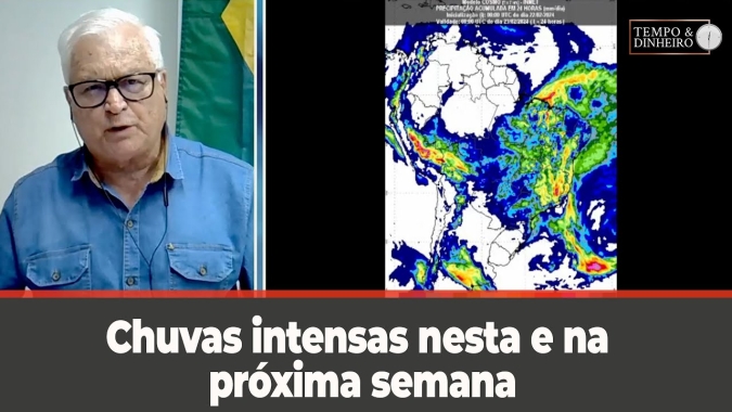 Chuvas intensas nesta e na próxima semana em boa parte do País