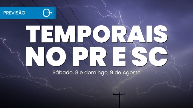 Temporais atingem PR e SC e frio avança pelo Sul | Previsão do tempo 08 e 09/08/2026