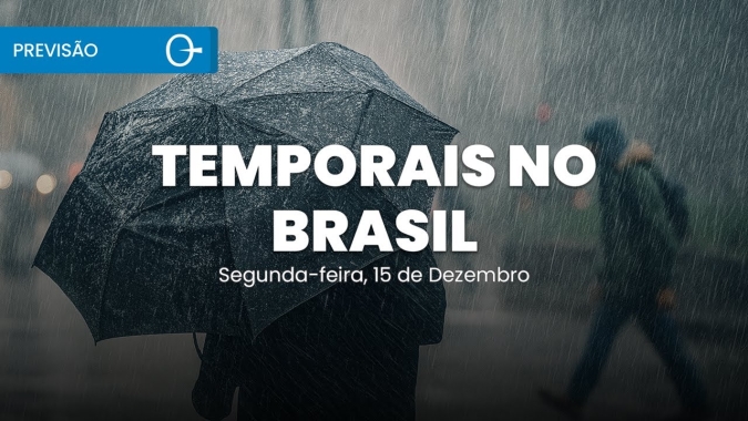 Confira a previsão do tempo para esta segunda-feira (15) para todo o Brasil