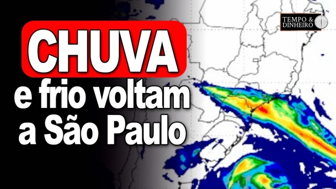 Previsão do tempo mostra avanço de frente fria do Sul para o centro-oeste