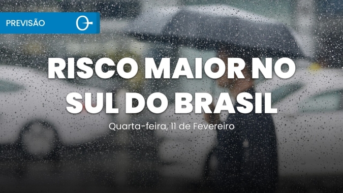 Previsão do Tempo: Frente fria e baixa pressão aumentam o risco de temporais - 12/02/2026