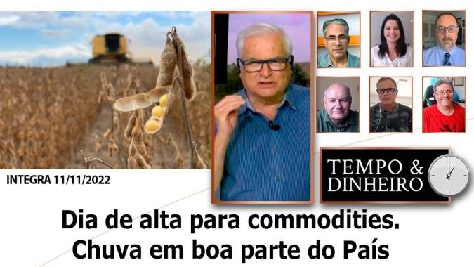 Dia de alta para commodities. Chuva em boa parte do País