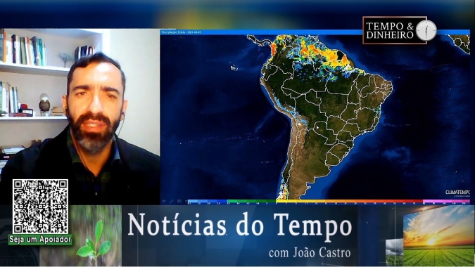 Chuvas boas deverão entrar na semana que vem, chegando até ao MT. Depois virá onda de frio