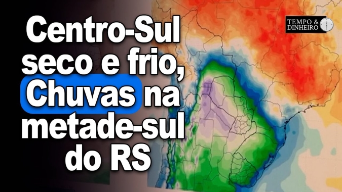 Centro-Sul seco e frio, chuvas na metade-sul do RS e parte do Nordeste, informa Ronaldo Coutinho