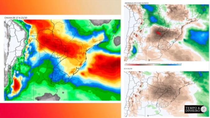 Chuva avança para  centro-norte do País e tempo mais seco na região Sul