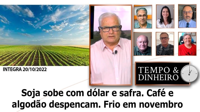Soja sobe com dólar e safra. Café e algodão despencam. Frio em novembro