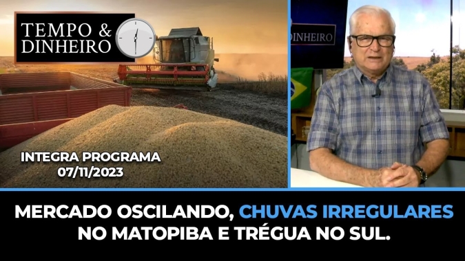 Mercado oscilando, chuvas irregulares no Matopiba e trégua no sul.