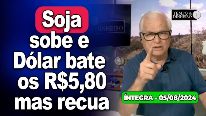 Dólar bate os R$5,80 mas recua com EUA, Japão em dia tenso. Café cai e soja sobe